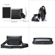 Borsa a tracolla in pelle nera, compatibile con iPad 7.9", dimensioni 25x17x5 cm, design elegante e funzionale, ideale per uomo e donna.