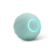 Palla interattiva per cani, colore azzurro, con luce LED e simbolo osso. Giocattolo intelligente per animali domestici, resistente e ricaricabile.