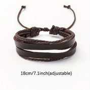 Set Bracciali Uomo in Pelle e Legno Elegante e Resistente 3