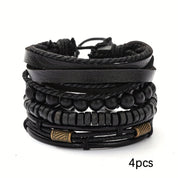 Set Bracciali Uomo in Pelle e Legno Elegante e Resistente 5