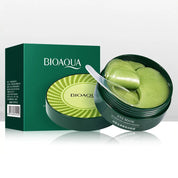 Maschera occhi Bioaqua, confezione verde, idratante e rinfrescante, 60 pezzi. Ideale per ridurre occhiaie e gonfiori, cura della pelle.