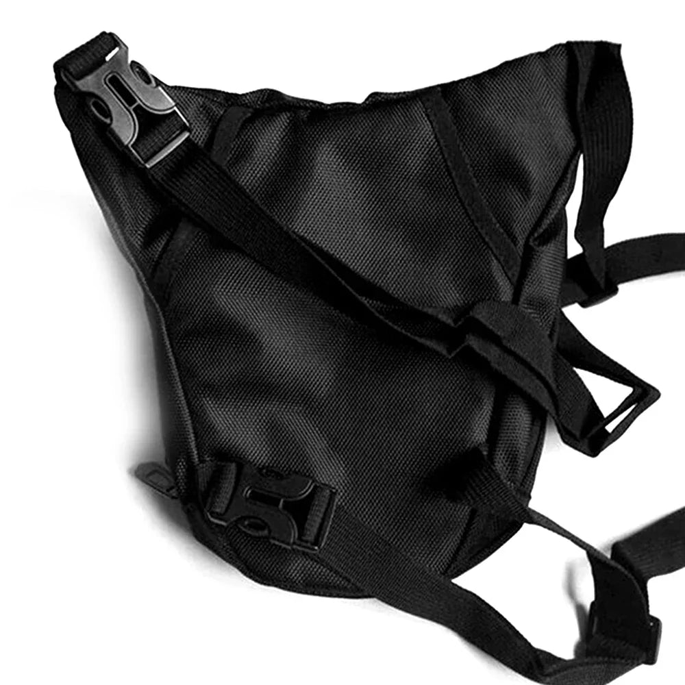 Zaino a tracolla nero unisex, design triangolare, con fibbie regolabili. Ideale per viaggi, escursioni, attività all'aperto. Materiale resistente.