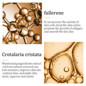 Molecola di fullerene e estratto di Crotalaria cristata, ingredienti per la cura della pelle, migliorano collagene, idratazione e elasticità cutanea.