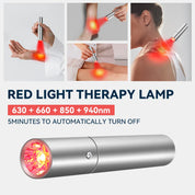 Lampada terapia luce rossa portatile, lunghezze d'onda 630-940nm, per sollievo muscolare e articolare. Spegnimento automatico dopo 5 minuti.