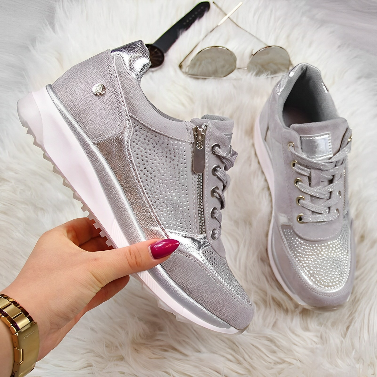 Sneakers Orthopedic con Zip e Suola Ammortizzata per Comfort Quotidiano 5