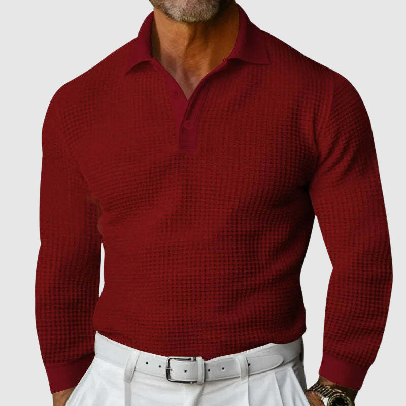 Steve | Polo a maniche lunghe in maglia Elite Texture 2
