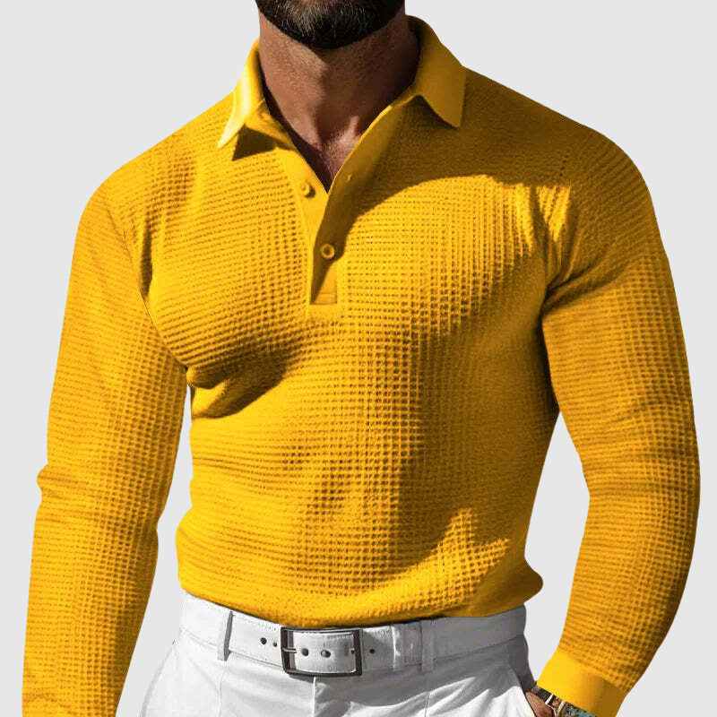 Steve | Polo a maniche lunghe in maglia Elite Texture 3