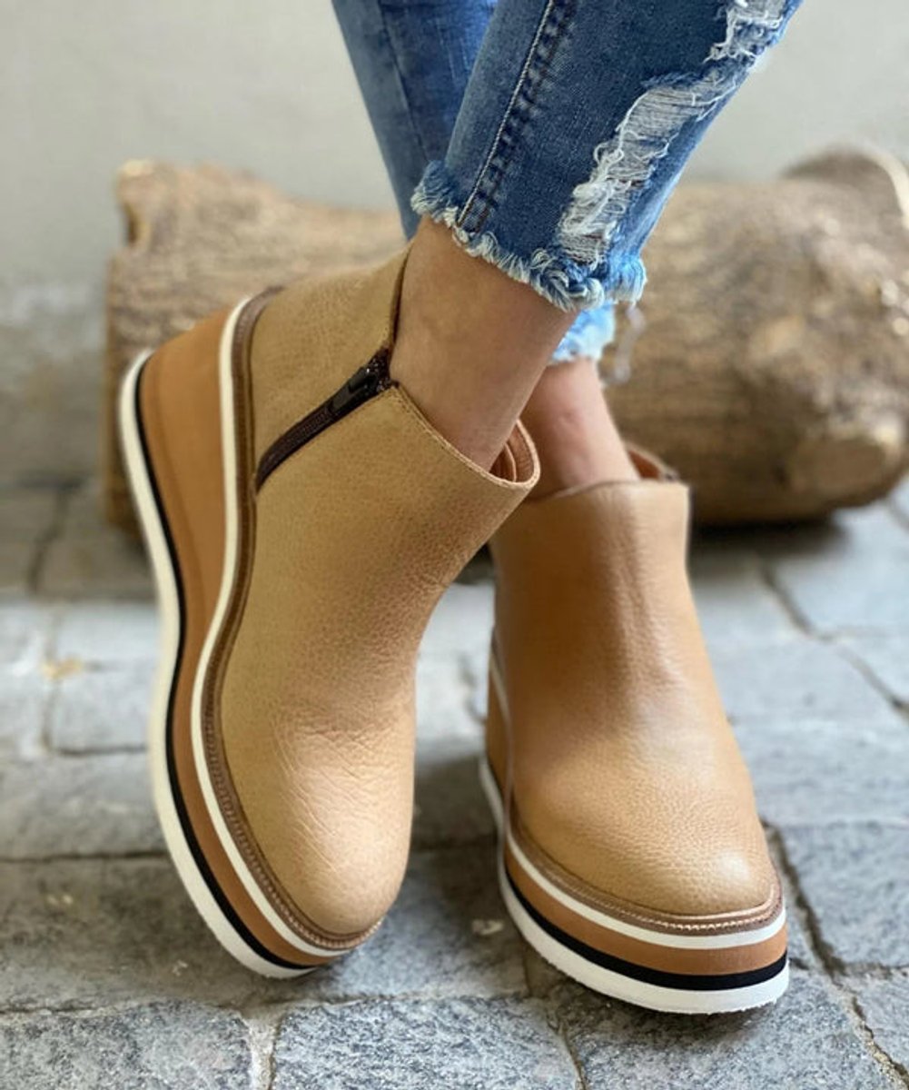 Stivaletti Donna Orthopedic con Zeppa e Zip Laterale per Supporto Arco Plantare, Comfort e Stile Elegante 4