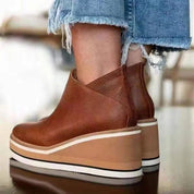 Stivaletti Donna Orthopedic con Zeppa e Zip Laterale per Supporto Arco Plantare, Comfort e Stile Elegante 6