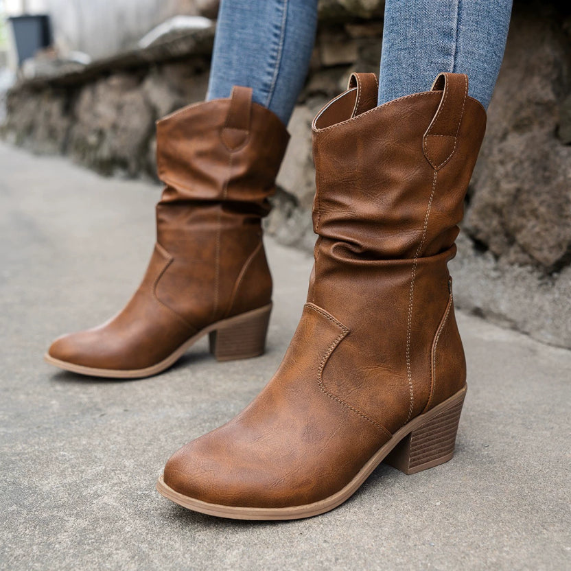 Stivali da cowboy slip-on eleganti da donna | Tacco basso 2
