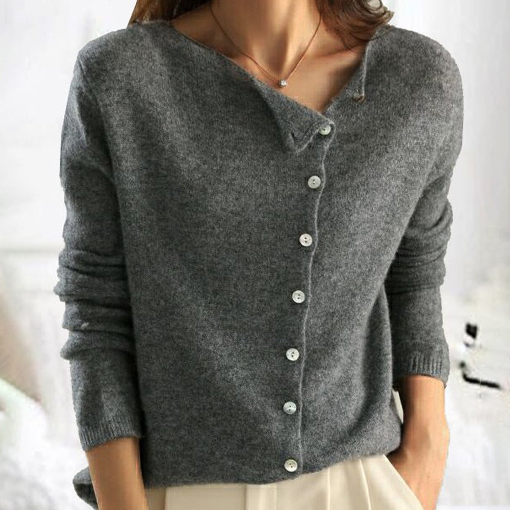 Strickjacke Damen | U-Boot-Ausschnitt & Knopfleiste 0