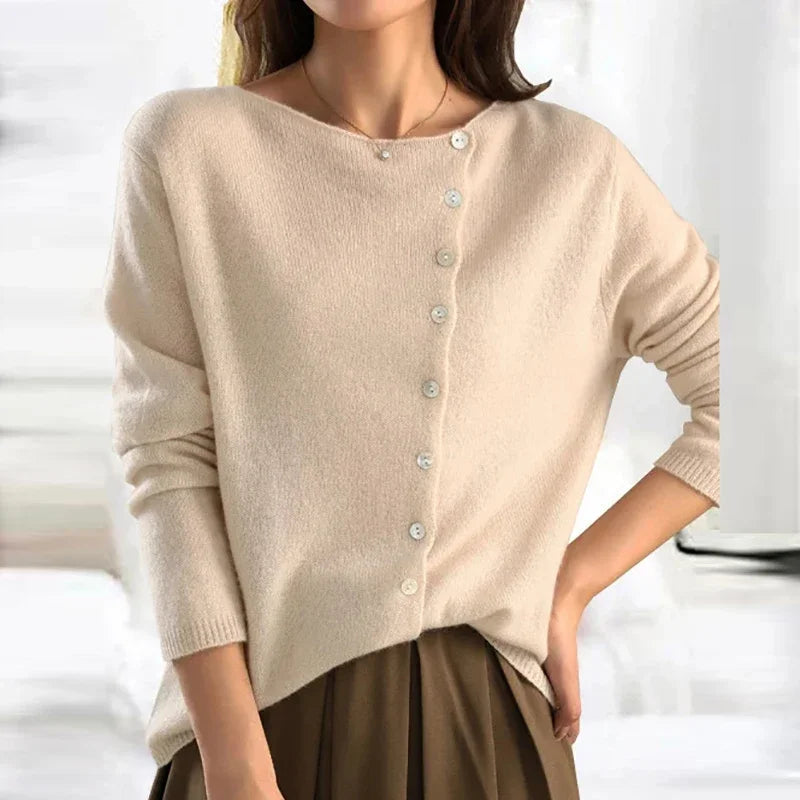 Strickjacke Damen | U-Boot-Ausschnitt & Knopfleiste 1