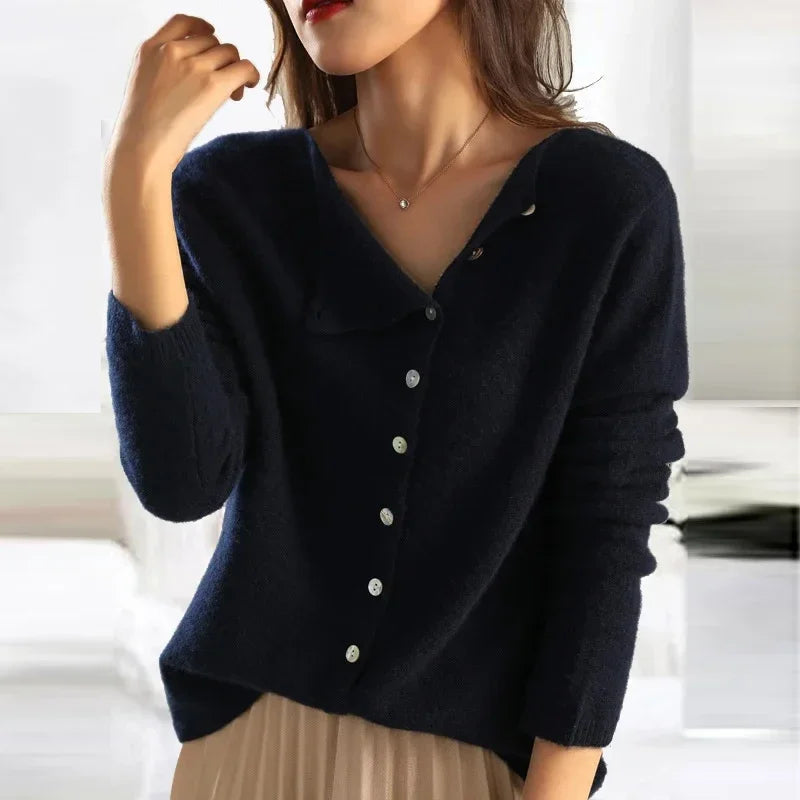 Strickjacke Damen | U-Boot-Ausschnitt & Knopfleiste 4