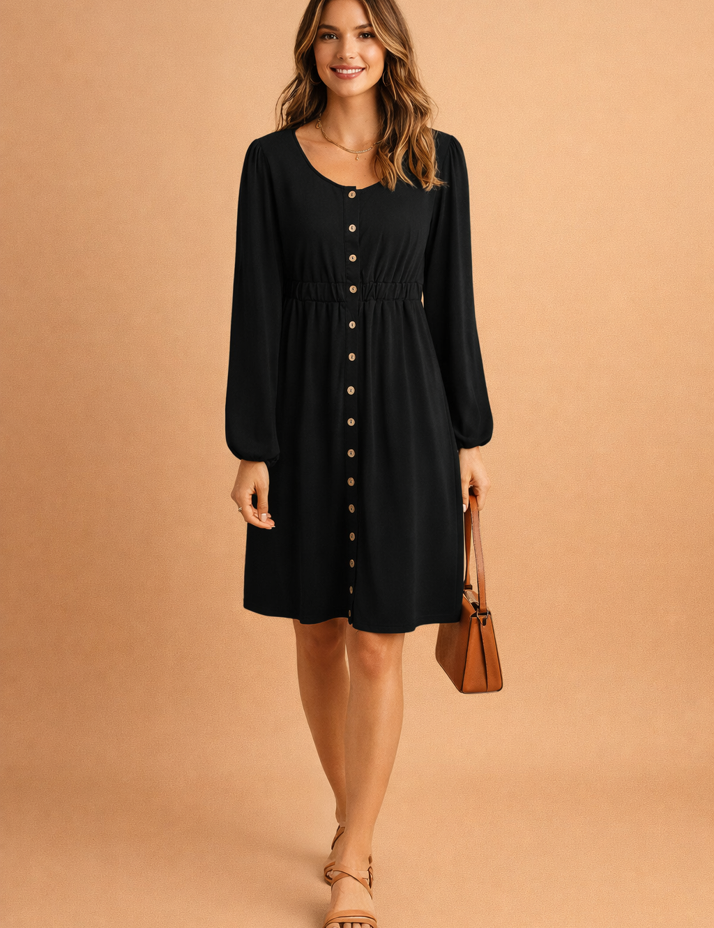 AVINA | Élégante robe d'été boutonnée pour l'hiver