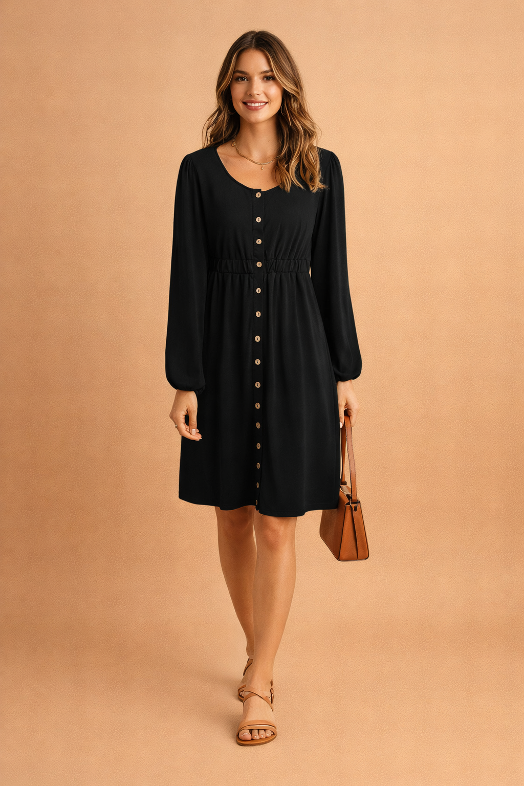 AVINA | Elegante vestido de verano abotonado para el invierno