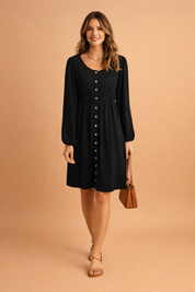 AVINA | Elegante vestido de verano abotonado para el invierno