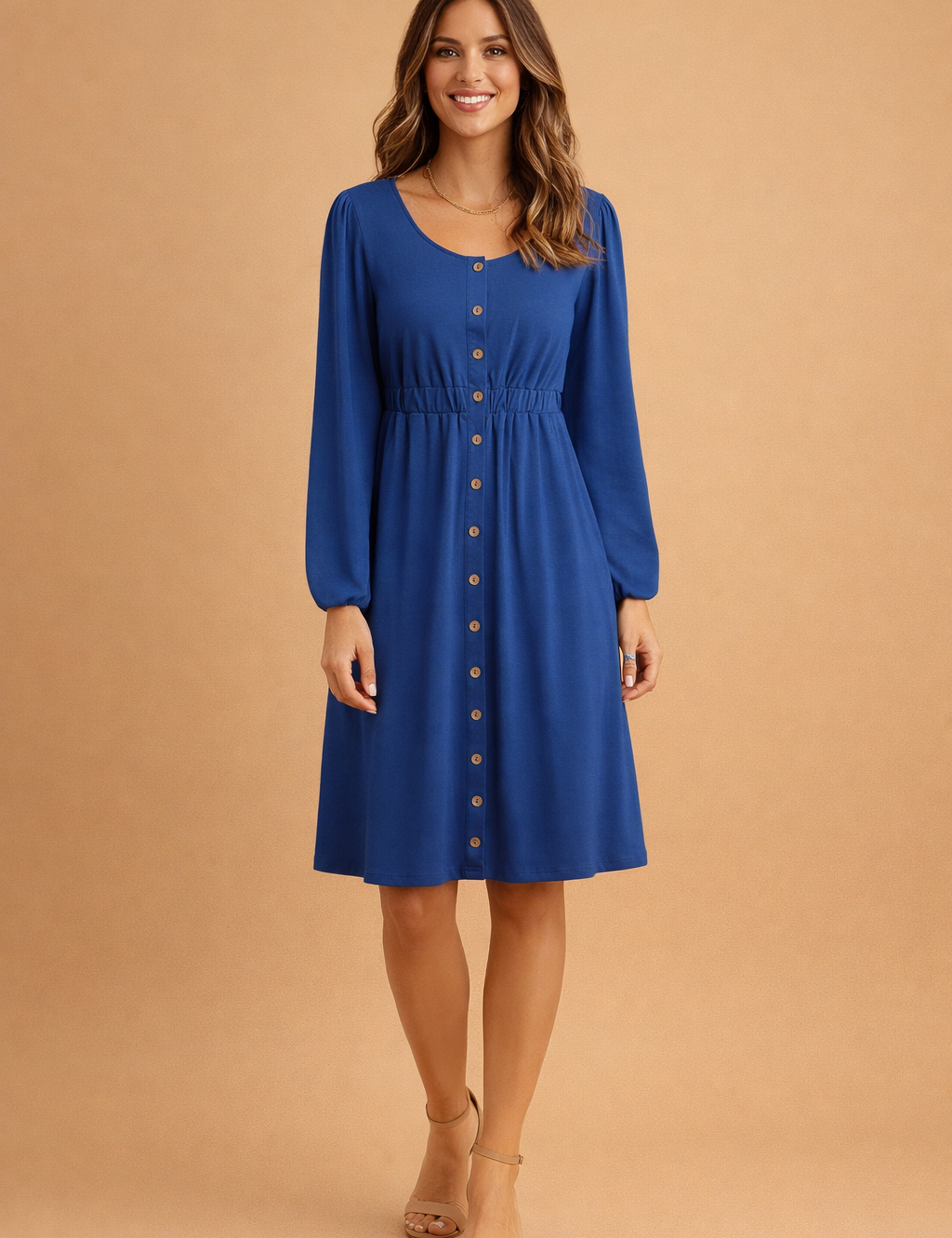 AVINA | Élégante robe d'été boutonnée pour l'hiver
