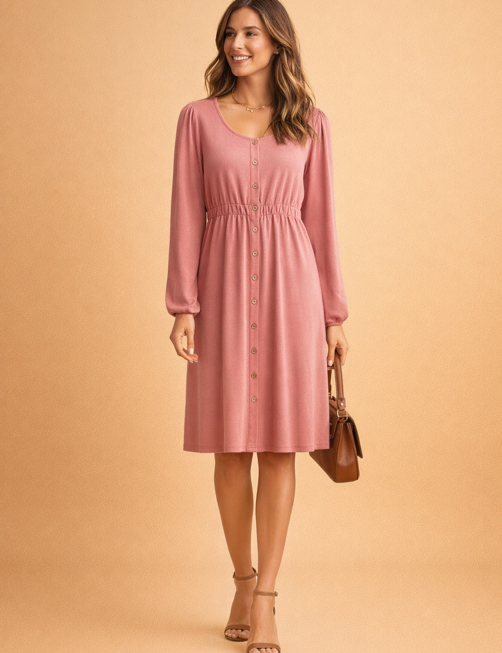 AVINA | Élégante robe d'été boutonnée pour l'hiver