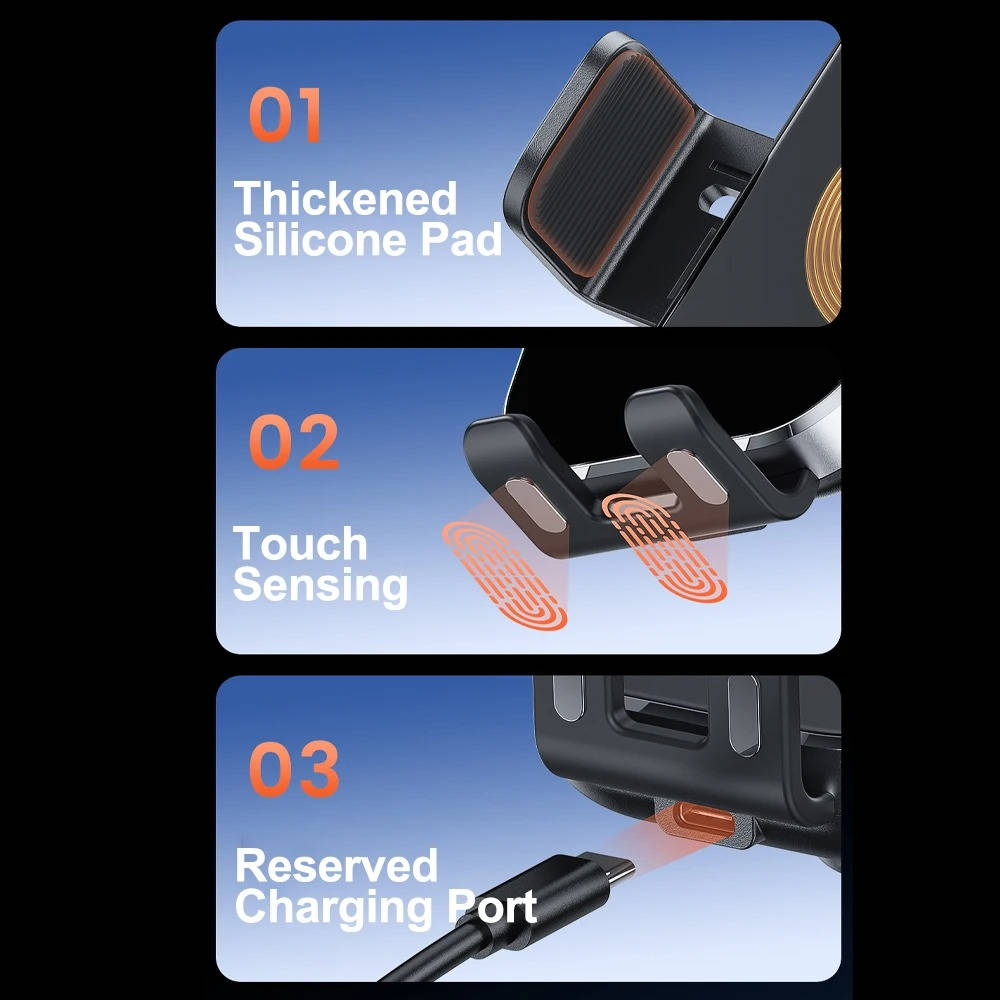 Supporto per telefono con caricabatterie wireless per auto 4