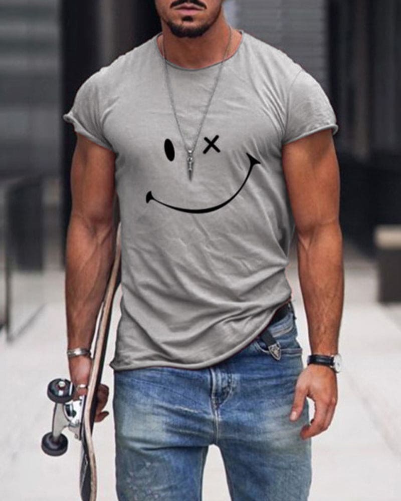 T-shirt Casual da Uomo Girocollo Estiva in Cotone Comoda 5