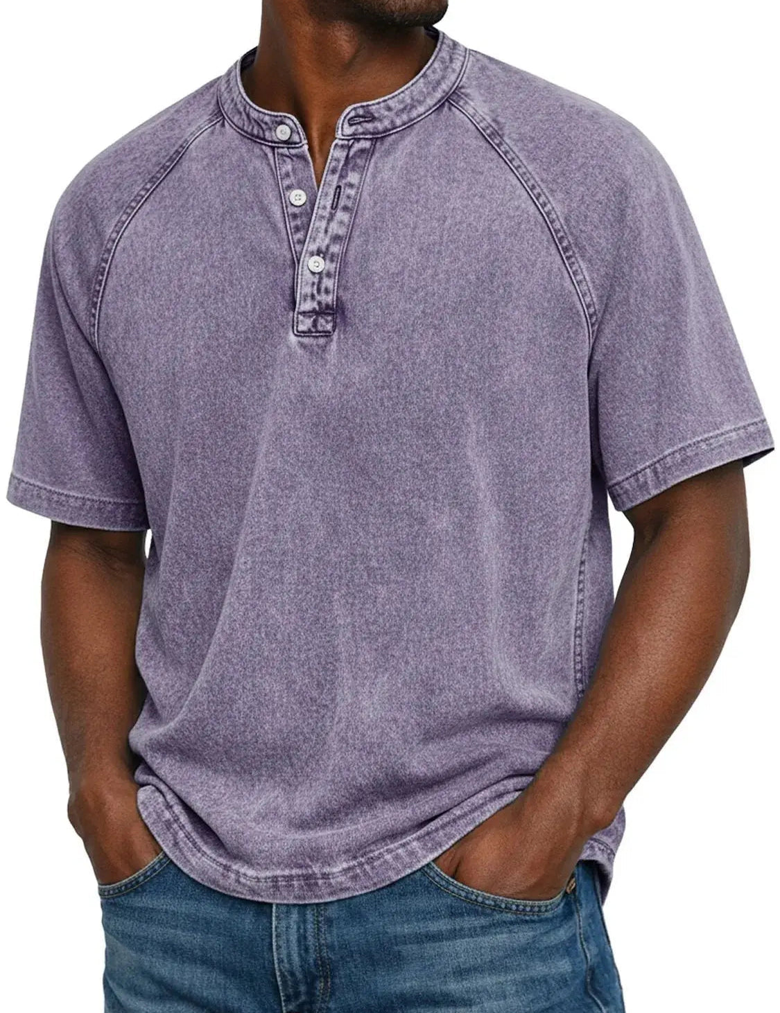 T Shirt Uomo Henley Casual con Maniche Corte e Design Versatile - Magliette Uomo per Comfort Quotidiano 0