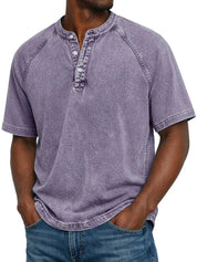 T Shirt Uomo Henley Casual con Maniche Corte e Design Versatile - Magliette Uomo per Comfort Quotidiano 0