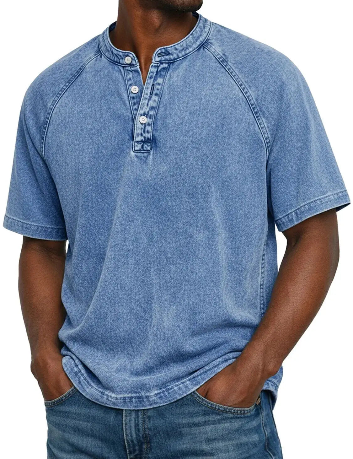 T Shirt Uomo Henley Casual con Maniche Corte e Design Versatile - Magliette Uomo per Comfort Quotidiano 1