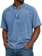 T Shirt Uomo Henley Casual con Maniche Corte e Design Versatile - Magliette Uomo per Comfort Quotidiano 1