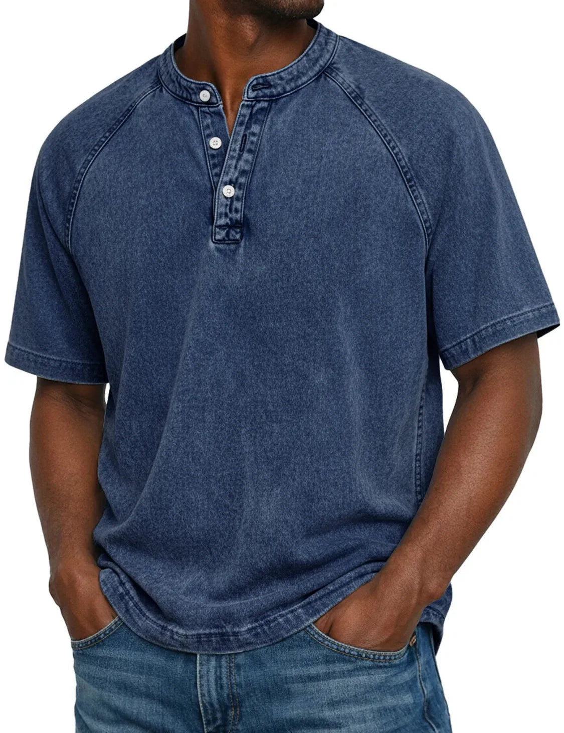 T Shirt Uomo Henley Casual con Maniche Corte e Design Versatile - Magliette Uomo per Comfort Quotidiano 2
