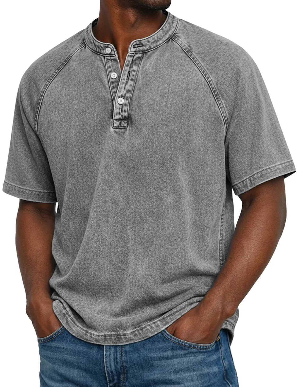 T Shirt Uomo Henley Casual con Maniche Corte e Design Versatile - Magliette Uomo per Comfort Quotidiano 3