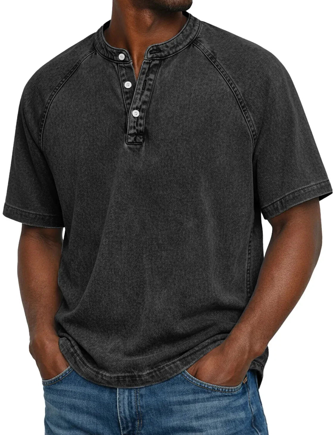 T Shirt Uomo Henley Casual con Maniche Corte e Design Versatile - Magliette Uomo per Comfort Quotidiano 4