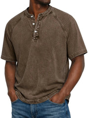 T Shirt Uomo Henley Casual con Maniche Corte e Design Versatile - Magliette Uomo per Comfort Quotidiano 7