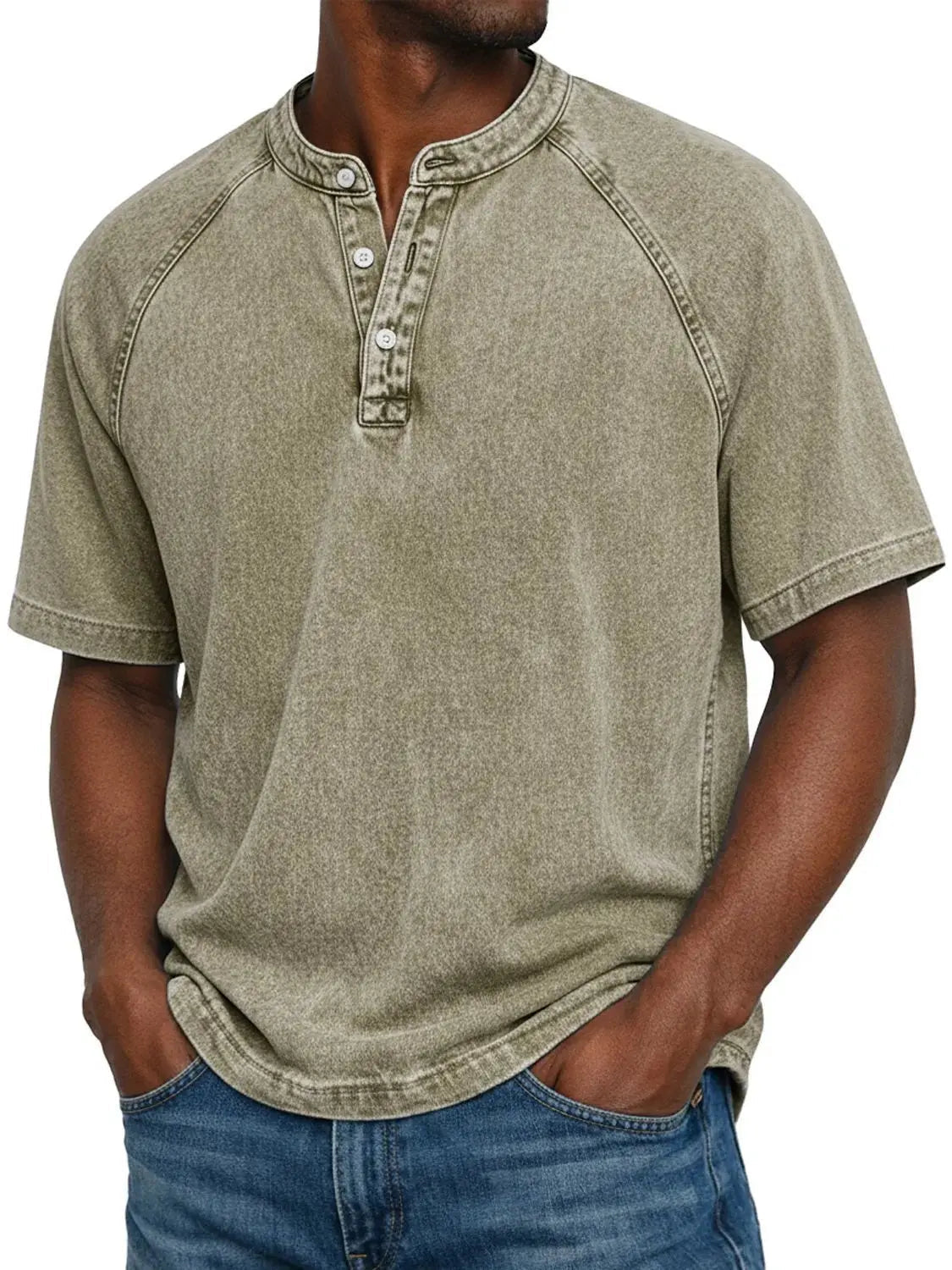T Shirt Uomo Henley Casual con Maniche Corte e Design Versatile - Magliette Uomo per Comfort Quotidiano 8