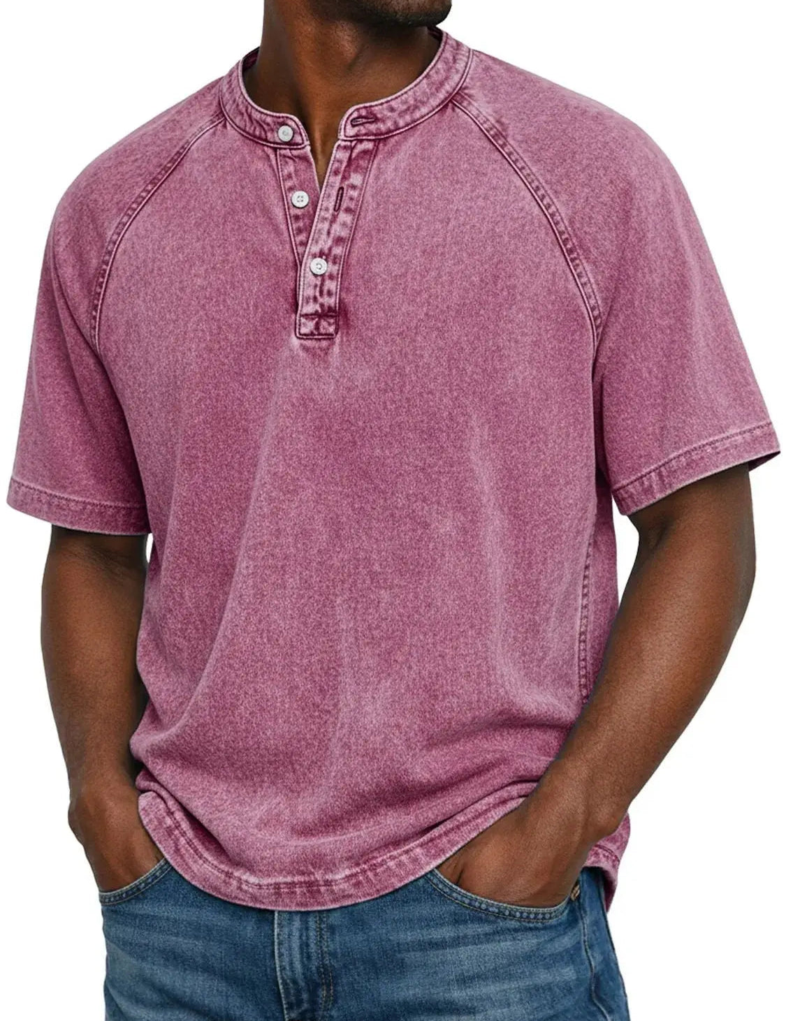 T Shirt Uomo Henley Casual con Maniche Corte e Design Versatile - Magliette Uomo per Comfort Quotidiano 9