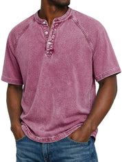 T Shirt Uomo Henley Casual con Maniche Corte e Design Versatile - Magliette Uomo per Comfort Quotidiano 9