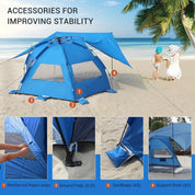 Tenda da Spiaggia Leggera e Spaziosa con Protezione UV per 4-6 Persone 4