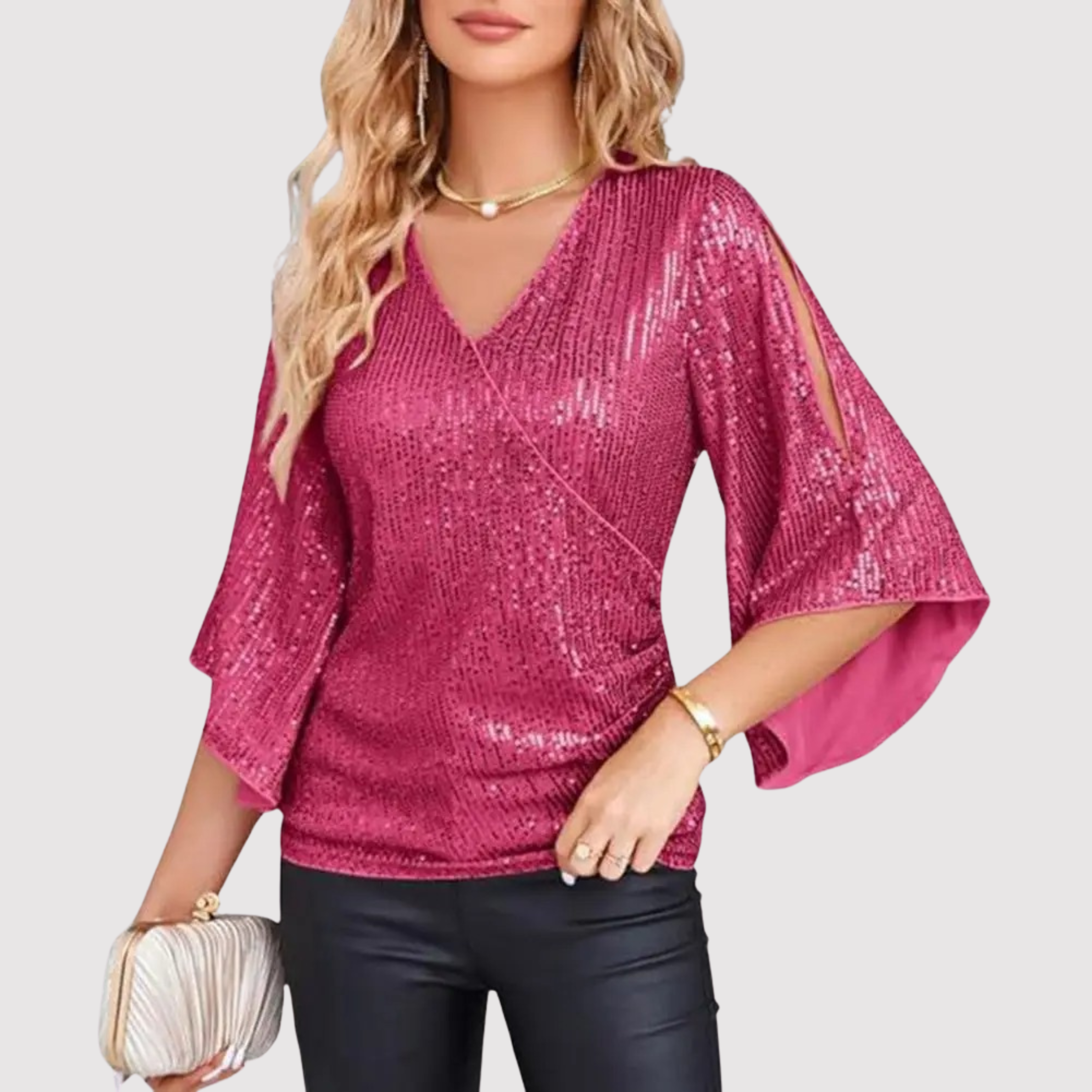 Top con paillettes a maniche corte per donna | Capodanno 0