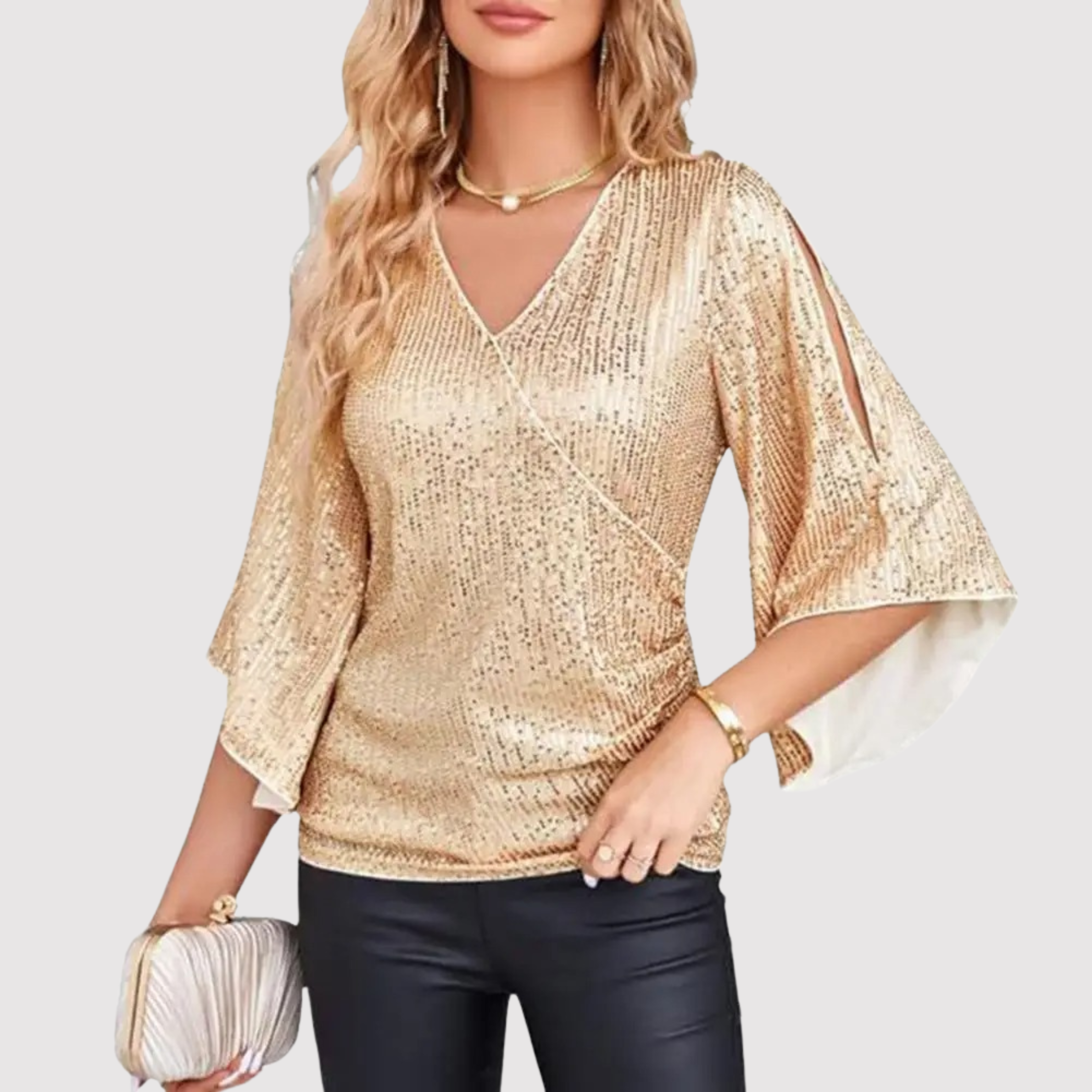 Top con paillettes a maniche corte per donna | Capodanno 3