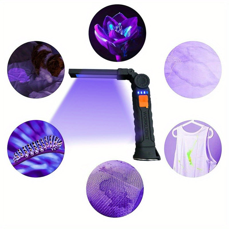 Torcia UV ricaricabile a LED portatile: luce nera per il rilevamento dell'urina degli animali domestici, la pulizia delle macchie e gli elementi essenziali per esterni 0