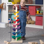 Torre di biglie arcobaleno – Giocattolo creativo in legno – Promuove colori e suoni per bambini dai 3 anni in su 8