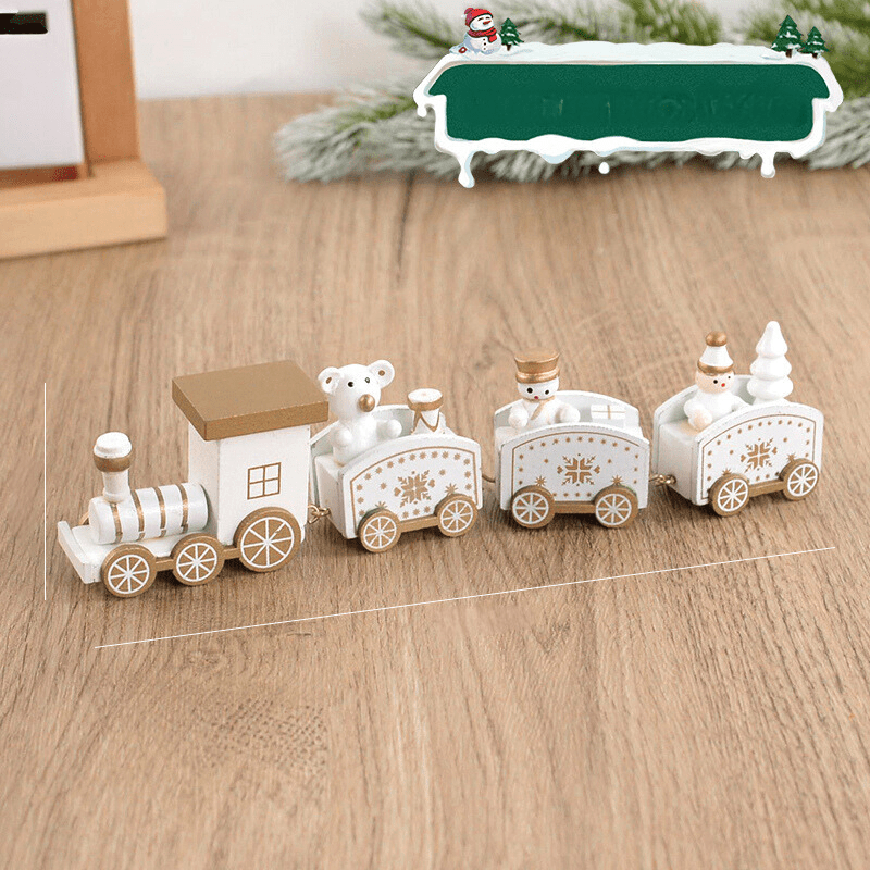Trenino di Natale | Decorazioni natalizie in legno da esporre sul tavolo 0