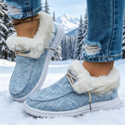 Veluna – Plush-Lined Canvas Slip-On Winter Shoes 0