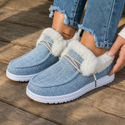 Veluna – Plush-Lined Canvas Slip-On Winter Shoes 1