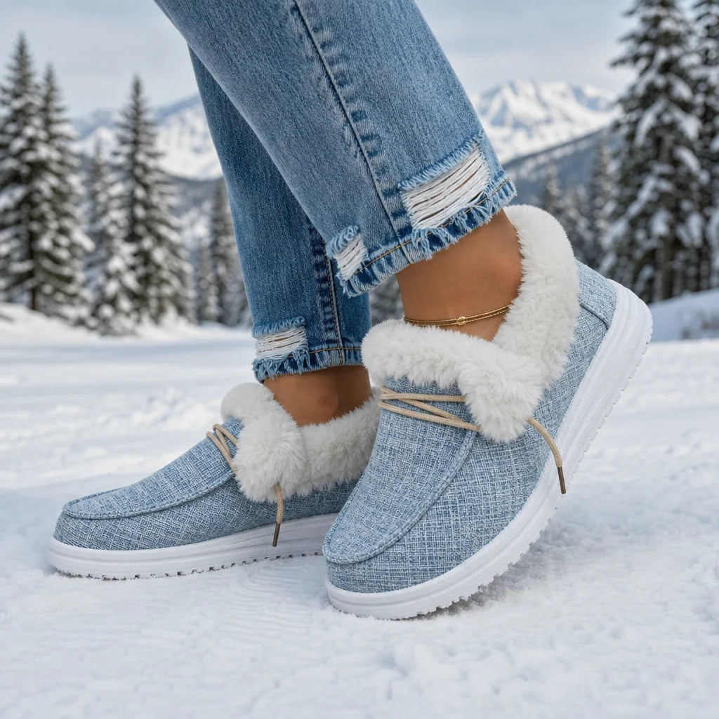 Veluna – Plush-Lined Canvas Slip-On Winter Shoes 2