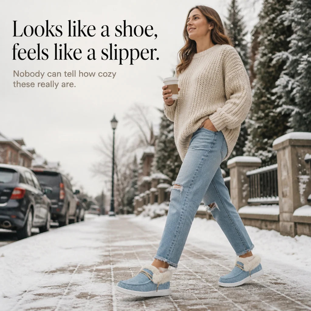 Veluna – Plush-Lined Canvas Slip-On Winter Shoes 7