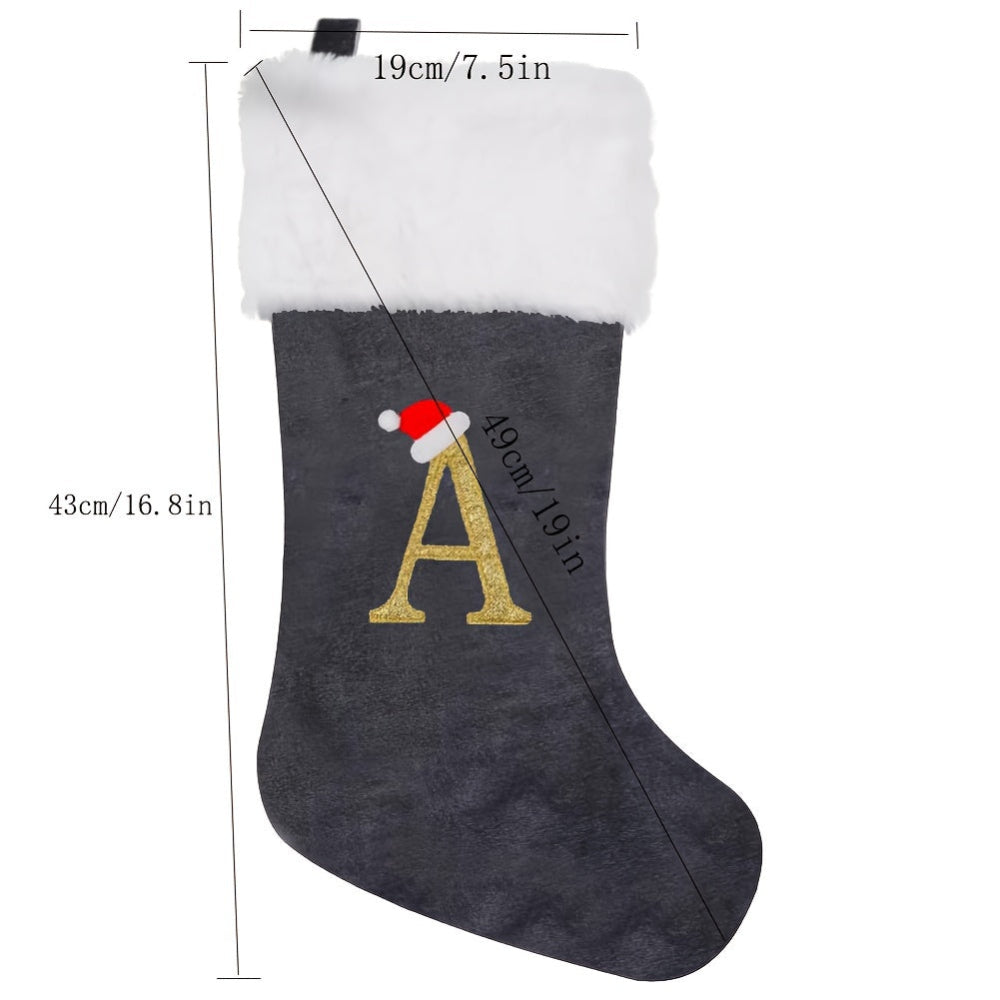 VelvetMonogram | Calza di Natale in velluto personalizzata per decorazioni natalizie 1