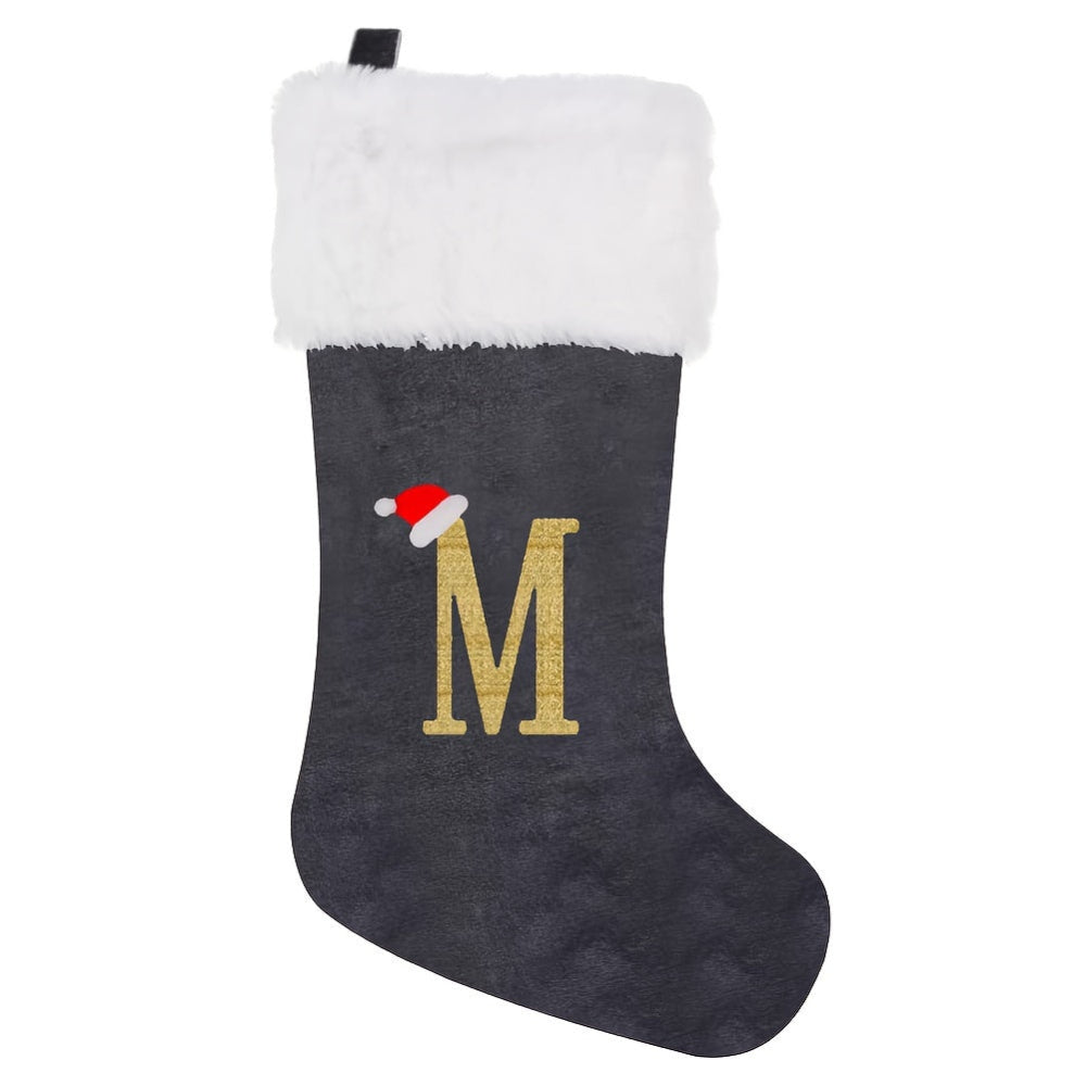 VelvetMonogram | Calza di Natale in velluto personalizzata per decorazioni natalizie 24