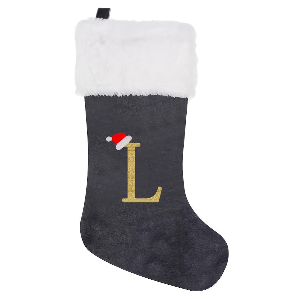VelvetMonogram | Calza di Natale in velluto personalizzata per decorazioni natalizie 25