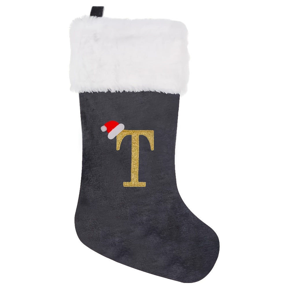 VelvetMonogram | Calza di Natale in velluto personalizzata per decorazioni natalizie 31