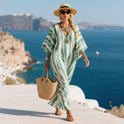 Vestiti Estivi Donna - Abito Lungo Estivo Caftano Elegante con Design Mediterraneo per Giornate Calde 2